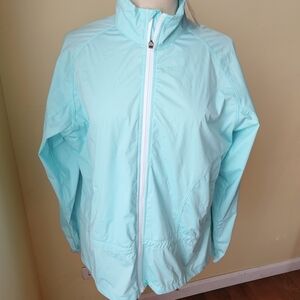 LW Level Wear women's Rainbreaker Jacket size Large Blue‎